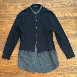 Men’s John Varvatos Black elongated Ombré Wool Cardigan